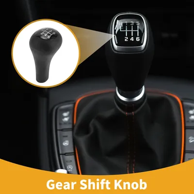 Image de Pommeau de levier de vitesse manuel à 6 vitesses - Pommeau de levier de vitesse de voiture - pour Ford Focus 2003-2007 en plastique noir - 1 pièce
