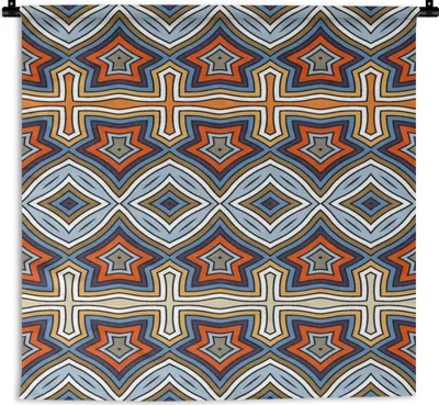 Produktbild von MuchoWow® Wandteppich Wandbehang Muster - Afrika - Formen 60x60 cm Tapisserie Dekoration Wandtuch - Dekorationen - Wand Decke