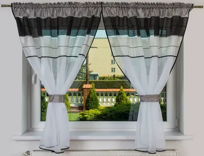 Produktbild von Fertige Gardine Finlandia 300x160 Grau-Schwarz