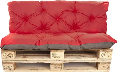 Zdjęcie produktu dla Poduszka na paletę czerwona | siedzisko 120x80 / oparcie 120x50cm | Poduszka na meble ogrodwe | poduszka na europaletę| poduszka na palety