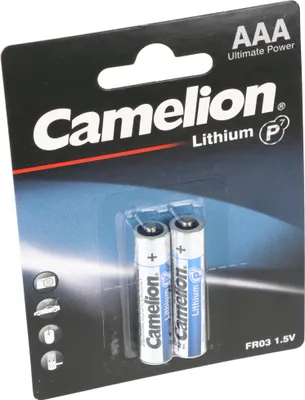 Zdjęcie produktu dla Bateria litowa Camelion AAA, Micro, FR03, 1,5 V, 2 sztuki blister