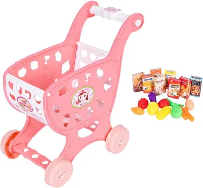Obrázek produktu pro MultiStore 978-2 Dětský nákupní vozík s 18 doplňky, růžový