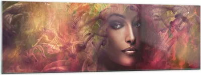 Produktbild von Bilder auf glas - frau gesicht - 160x50cm - Glasbilder - Wandbilder - Kunstdruck - zum Aufhängen bereit - Wanddekoration aus Glas - Glas Bilder - Wandbild auf Glas - Einteilig - GAB160x50-3736