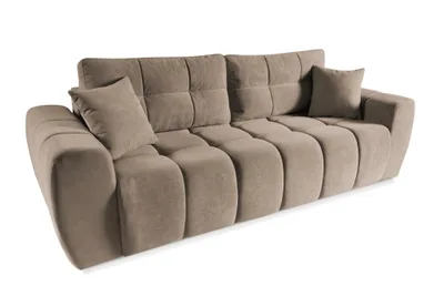 Produktbild von Schlafsofa FURO 253x105x93 cm – Modernes 3-Sitzer Sofa mit Schlaffunktion und Liegefläche 200x154 cm, Beige