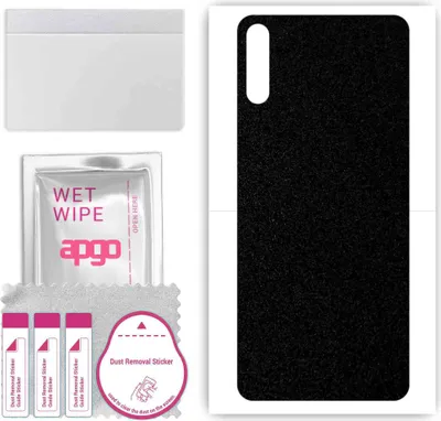 Produktbild von apgo Rückseite Schutzfolie, Skin, kompatibel mit Huawei Enjoy 10E, Hinten Displayschutzfolie aus Vinylfolie, kratzfest, einfache Montage - Mattschwarz