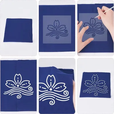 Produktbild von Sashiko Schablonen Set 12 x 12 cm - 4 Stück - Acryl Stickschablonen - Näh- und Quiltzubehör