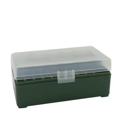 Produktbild von WPW Patronenbox Kaliber .357 - 50 Stück grün-transparent mit Klappdeckel