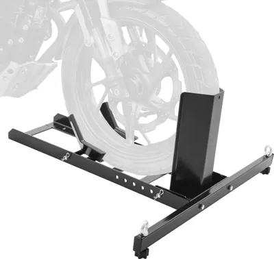 Zdjęcie produktu dla Klin pod przednie koło motocykla - regulowany stojak - 381-558,8 mm - nośność 816,5 kg - szerokość opony 76,2-203,2 mm - stojak na padok - przód.