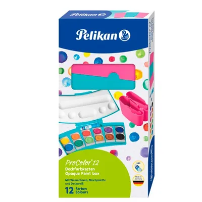 Zdjęcie produktu dla Pelikan Deckfarbk. ProColor 735PC/12 Türkis/Pink 12 Farben