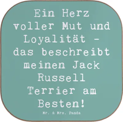 Produktbild von Mr. & Mrs. Panda Tassenuntersetzer Spruch Jack Russell Terrier - Meeresbrise - Geschenk, Coaster, Abenteuer, Holzuntersetzer, Russel, Untersetzer Gläser, treuer Hund