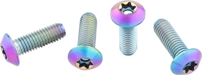 Zdjęcie produktu dla Śruby tytanowe do koszyków na bidon Wolf Tooth, M5x15mm, niskoprofilowe, 4 szt., oillick