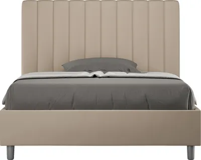 Produktbild von ITYHOME - Gepolstertes Bett mit Bettkasten 120x200 mit Kunstlederbezug Taubengrau Agueda