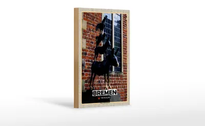 Produktbild von Holzschild Städte Deutschland Bremer Stadtmusikanten12x18 cm