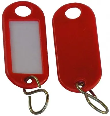 Produktbild von Schlüsselanhänger / Schlüsselschilder  50 Stück rot S-Haken
