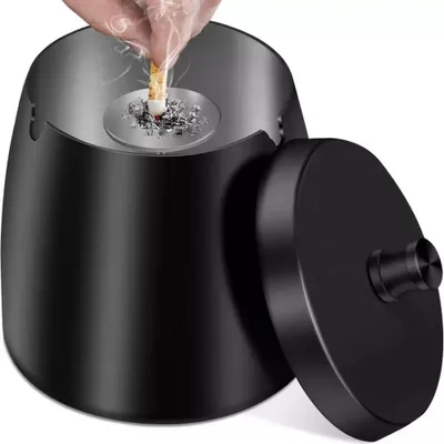 Produktbild von Sturmaschenbecher Aschenbecher mit Deckel, Edelstahl Aschenbecher für Draussen