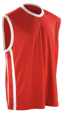Obrázek produktu pro Spiro pánské basketbalové sportovní tričko bez rukávů LT139 (M) (červená/bílá)