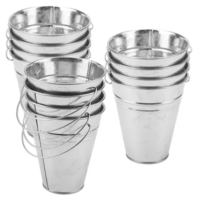 12 Mini-Metalleimer 10,5 cm mit Henkeln, verzinkt