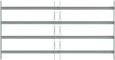 Produktbild von Verstellbares Fenstergitter aus verzinktem Stahl mit 4 Querstäben für Einbruchschutz, Breite 700-1050 mm, inklusive Montagezubehör