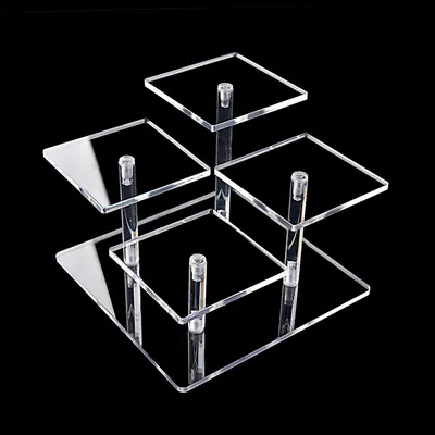 Acryl-Display-Ständer, 4-stufig, transparent, 15x15x14,5 cm