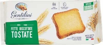 Produktbild von 3x Gentilini Fette Biscottate Tostate dicke geröstete Zwieback Brot n mit weniger Zucker 100% Italienisches Produkt 175g