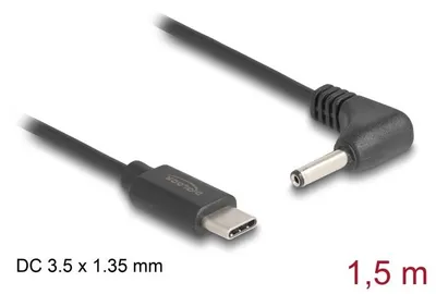 Image de Delock 85393 DELOCK Kabel USB Power USB Type-C > DC 3,5 x 1,35mm St 90°