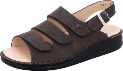Produktbild von Finn Comfort Sylt Herrensandale 2509-518218, Impala (Nubukleder), Grau Klett- und Schnallenverschluß 44