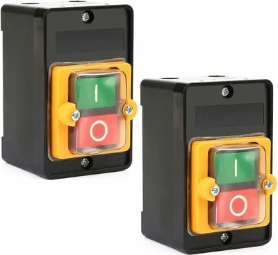 Produktbild von 2-teiliger Maschinenschalter, Unterbrecher der Maschinensteckdose, AC 220 V/380 V, 10 A, Ein-/Aus-Knopfschalter, Schalter für die Klappe, Motorunterbrecher mit an die Steckdose angeschlossenem Gehäuse