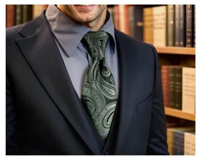 Produktbild von Herren Krawatte, Paisley Grün