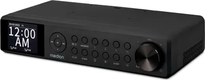 Obrázek produktu pro MEDION P66750 Kuchyňské rádio pod kuchyňskou linku (DAB+ kuchyňské rádio, PLL FM rádio, stmívatelný barevný TFT displej, časovač vaření, Bluetooth, LED pásek, včetně montážního materiálu) černá