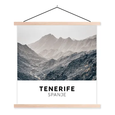 Produktbild von MuchoWow® Textilposter Teneriffa - Spanien - Berge 60x60 cm mit holzfarbenen Rahmen - Wanddekoration