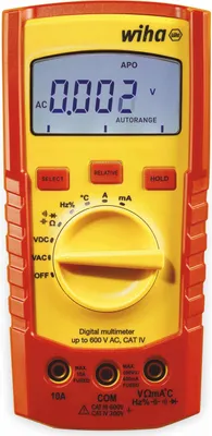 Produktbild von Wiha Digitalmultimeter bis 600 V AC CAT IV inkl. 2x AAA Batterien - Maxami