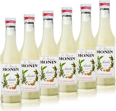 Produktbild von 6x Monin Mandel Sirup, 250 ml Flasche
