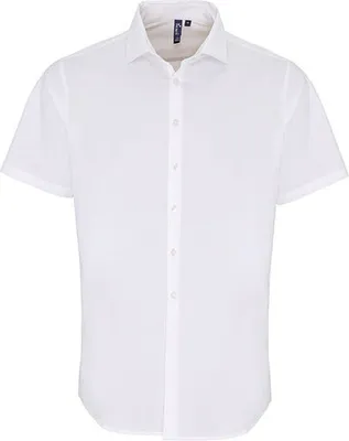 Produktbild von Premier Workwear MenŽs Stretch Fit Poplin Short Sleeve Baumwolle Shirt