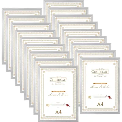 Produktbild von Bilderrahmen A4 Set 18 Stück Silber für 21x29,7 cm Fotos und Dokumente