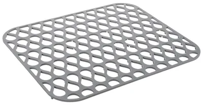 Productafbeelding van Siliconen spoelbakmat - Opvouwbaar - Bescherming voor spoelbak en servies - Grijs - 34,50 x 29,50 x 1,00 cm