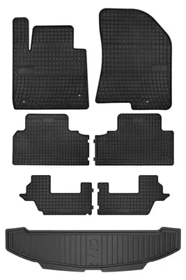 Productafbeelding van Rubberen automatten + kofferbakmat voor Kia Carens IV 2013-2018 (MPV) – 7-delig, zwart, op maat – Wielganizator SolidPRO