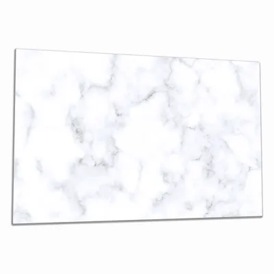 Produktbild von Wallario Herdabdeckplatte aus Glas, Größe 90 x 52 cm 1-teilig, Motiv Weiße Marmor-Optik