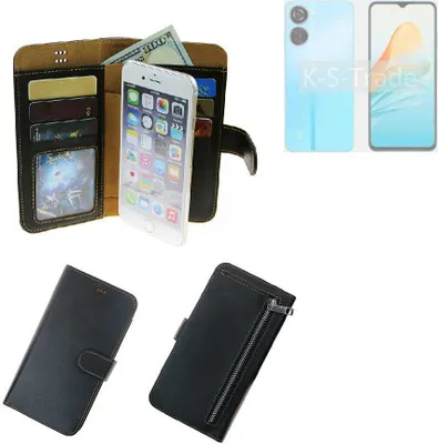 Produktbild von K-S-Trade Schutz Hülle kompatibel mit ZTE Axon 40 Lite Klapphülle Case Phone cover Slim Handytasche Handy Hülle schwarz aus Kunstleder (1 Stk)