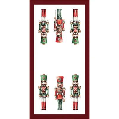 Produktbild von Tischdecke, Weihnachtstischläufer, schmutzabweisende Nussknacker 50x100cm Weiß und Rot
