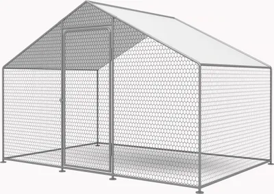 Image de Enclos à poules 6 m² parc grillagé 2 x 3 x 2 M acier galvanisé