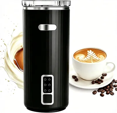 Elektrischer 6-in-1 Milchaufschäumer, 250 ml, leise, schwarz