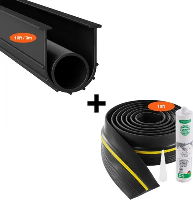 Immagine prodotto di Set di guarnizioni per soglie di garage 2 pezzi da 3,04 m - Impermeabile universale - Perfetto per ogni tipo di garage