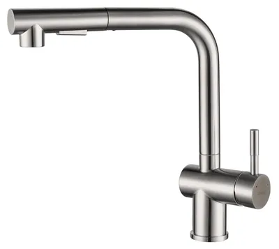 Produktbild von Küchenarmatur, 360° schwenkbar, ausziehbares Design, Gebürstet, G3/8