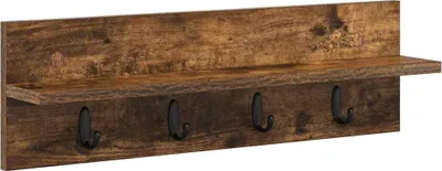 Zdjęcie produktu dla Szafka nocna do montażu na ścianie, dąb wędzony, 60 x 10,5 x 18 cm