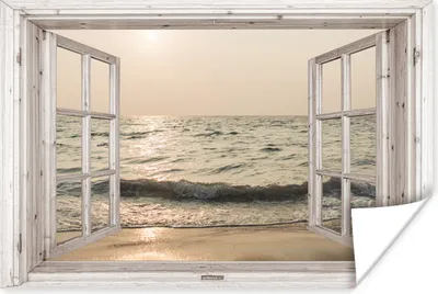 Produktbild von MuchoWow® Poster Aussicht - Meer - Strand 90x60 cm - Schlafzimmer
