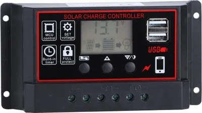 Produktbild von 20A 12V/24V Solar Laderegler – Intelligenter PWM Solarregler mit LCD Display und Einstellbaren Parametern
