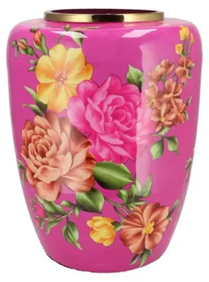 Produktbild von Vase Blumenstraus - fuchsia rosa - Metall - D33 x H45 cm - Blumenvase