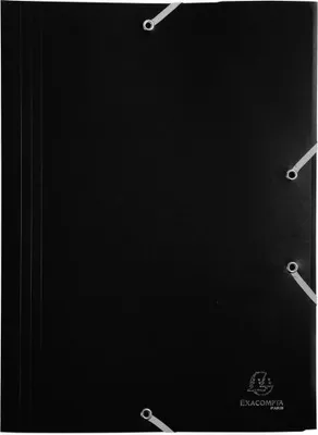 Produktbild von Exacompta Sammelmappe DIN A4 Schwarz 3 Klappen mit Gummizug