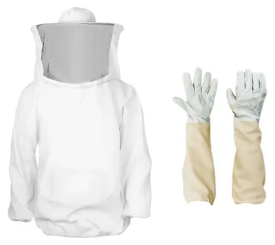 Imkerjacke mit Schleier und Handschuhen, professioneller Bienenschutz, Unisex