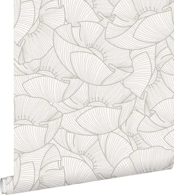 Obrázek produktu pro ESTAhome tapeta máky šedá a bílá 53 cm x 10,05 m